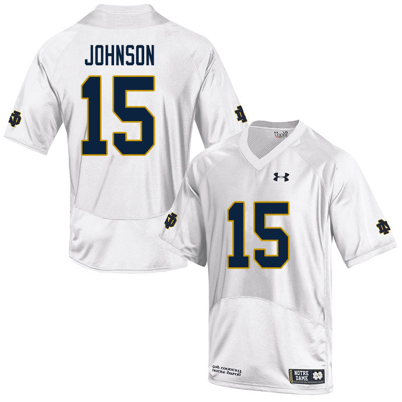 Men #15 Jordan Johnson Notre Dame Fighting Irish College Football Jerseys Sale-White